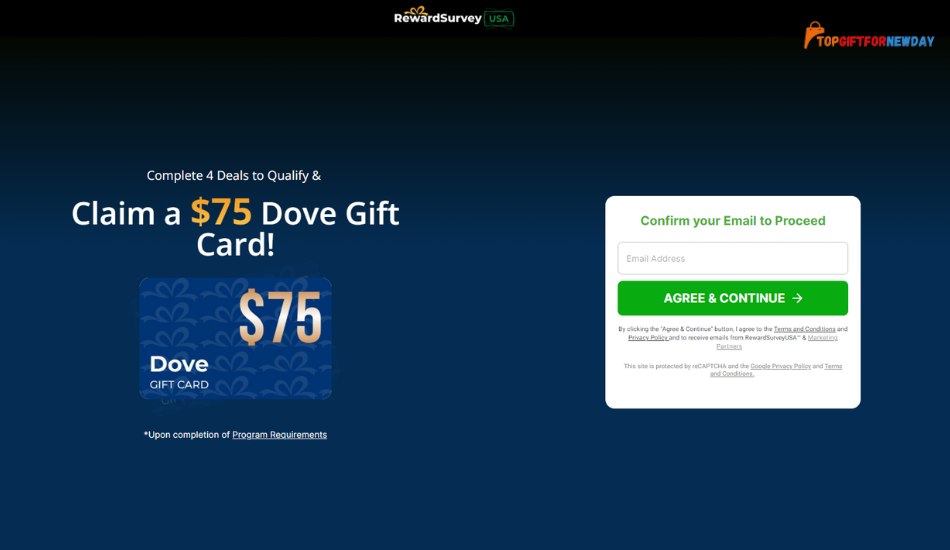 Win a $75 Dove Gift Card from RewardSurveyUSA