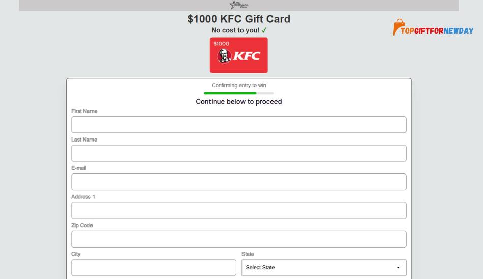 How to Win a $1000 KFC Gift Card