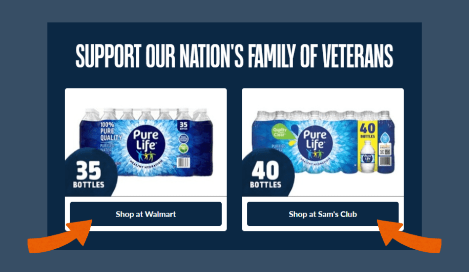 Shop Purified Water to Support Our Nation's Family of Veterans